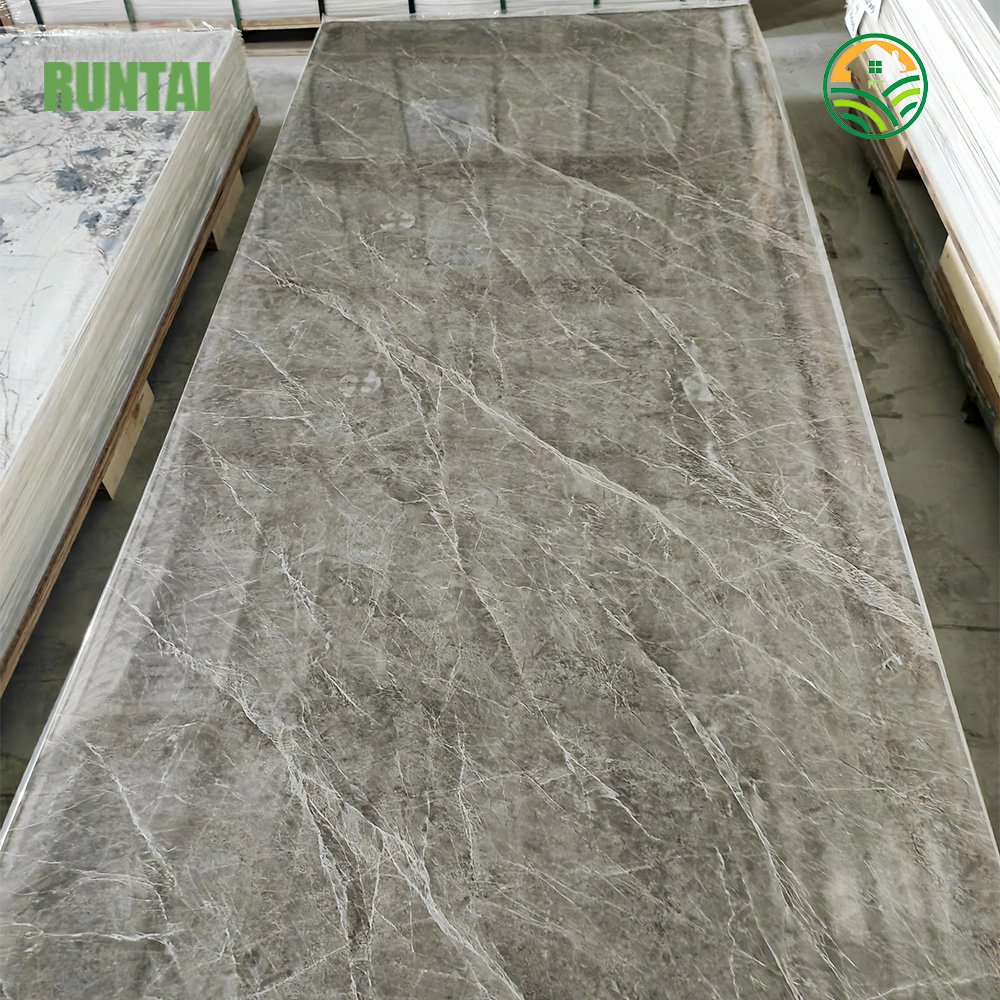 High Glossy PVC Film Coated Waterproof PVC Marble Wall Panel for Indoor