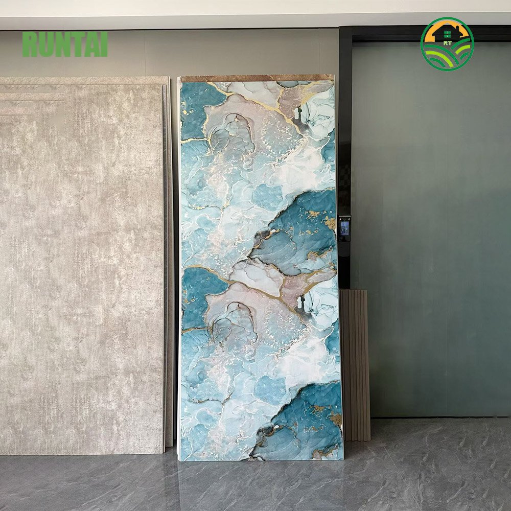 Customizable UV Coated PVC Plastic Faux Marble Stone 3D Acoustic Wall Panel