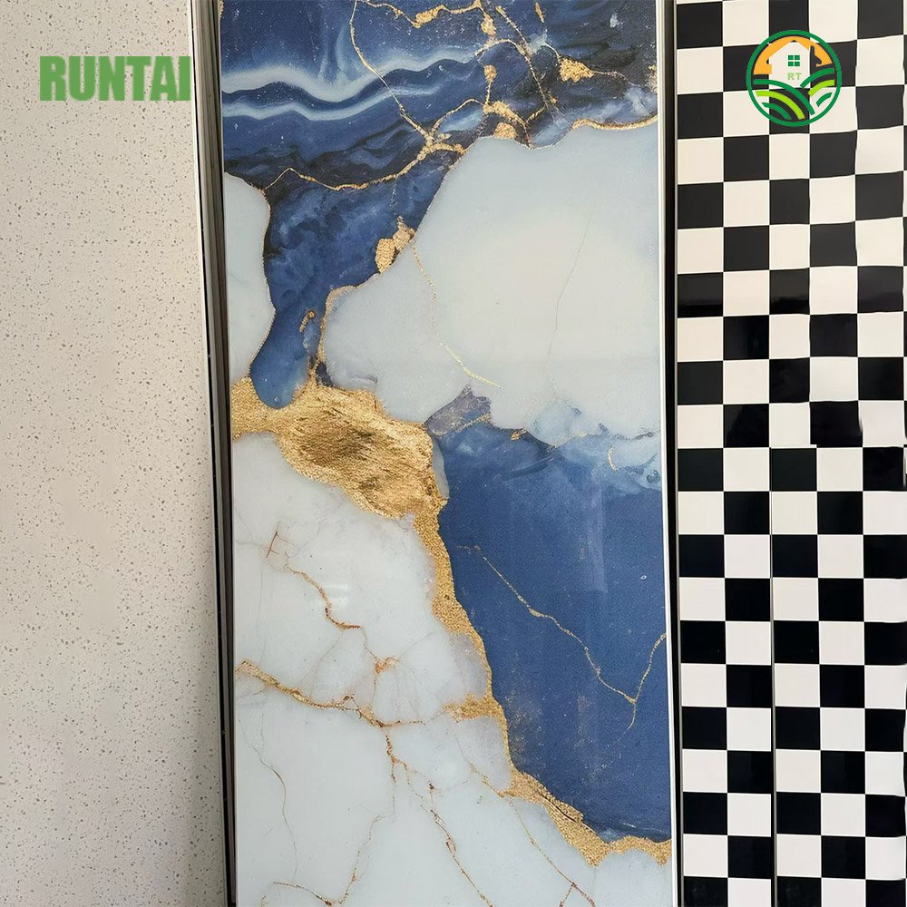 1220X2800X2mm UV Coating PVC Marble Sheet Wall Panel for TV Background