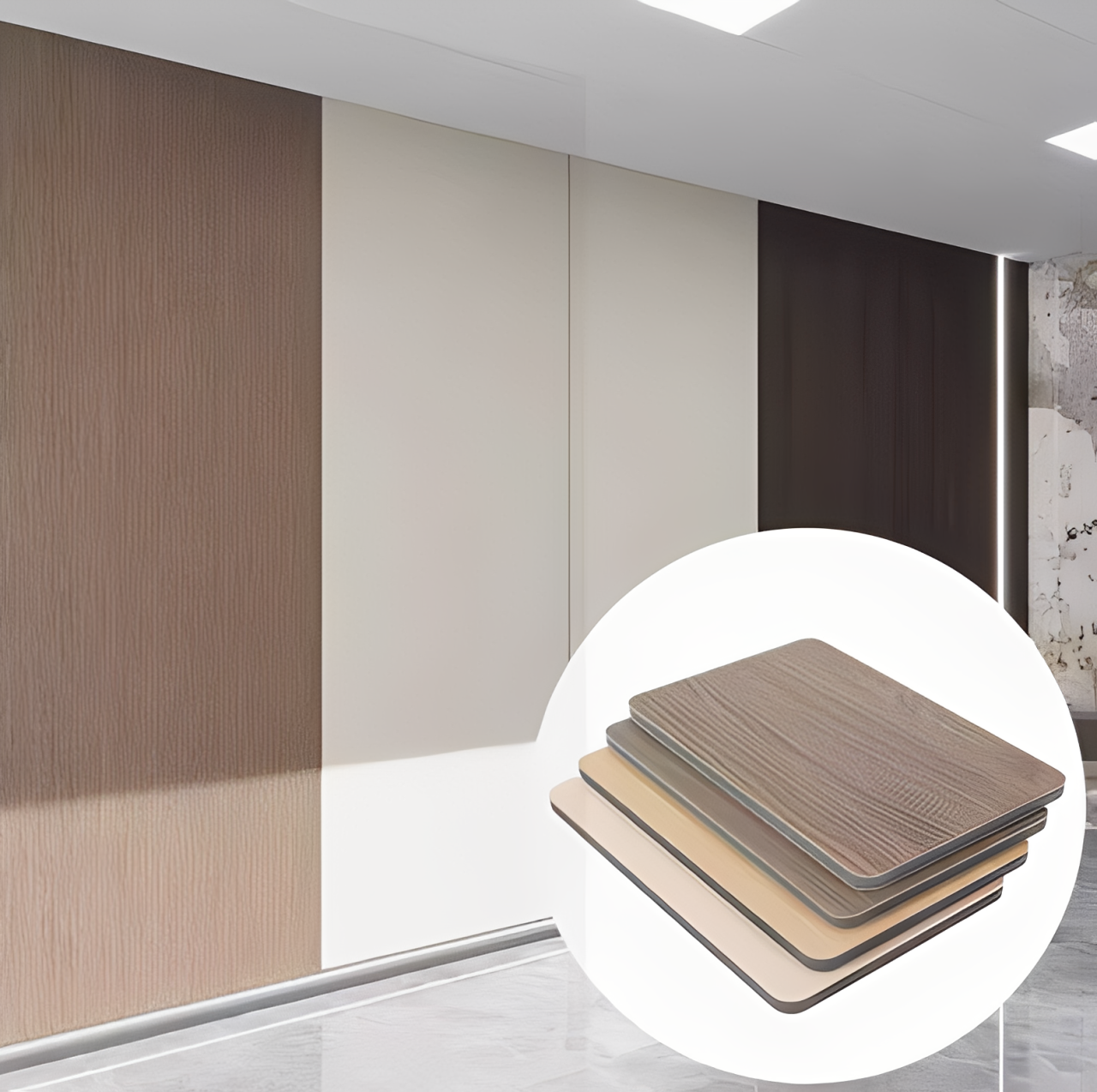 Wood Veneer Panel Bamboo Charcoal Decorated Wall Panel